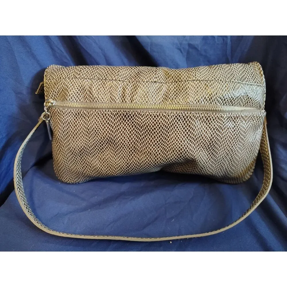 Worthington Evening Fog faux snake gathered front‎ Purse